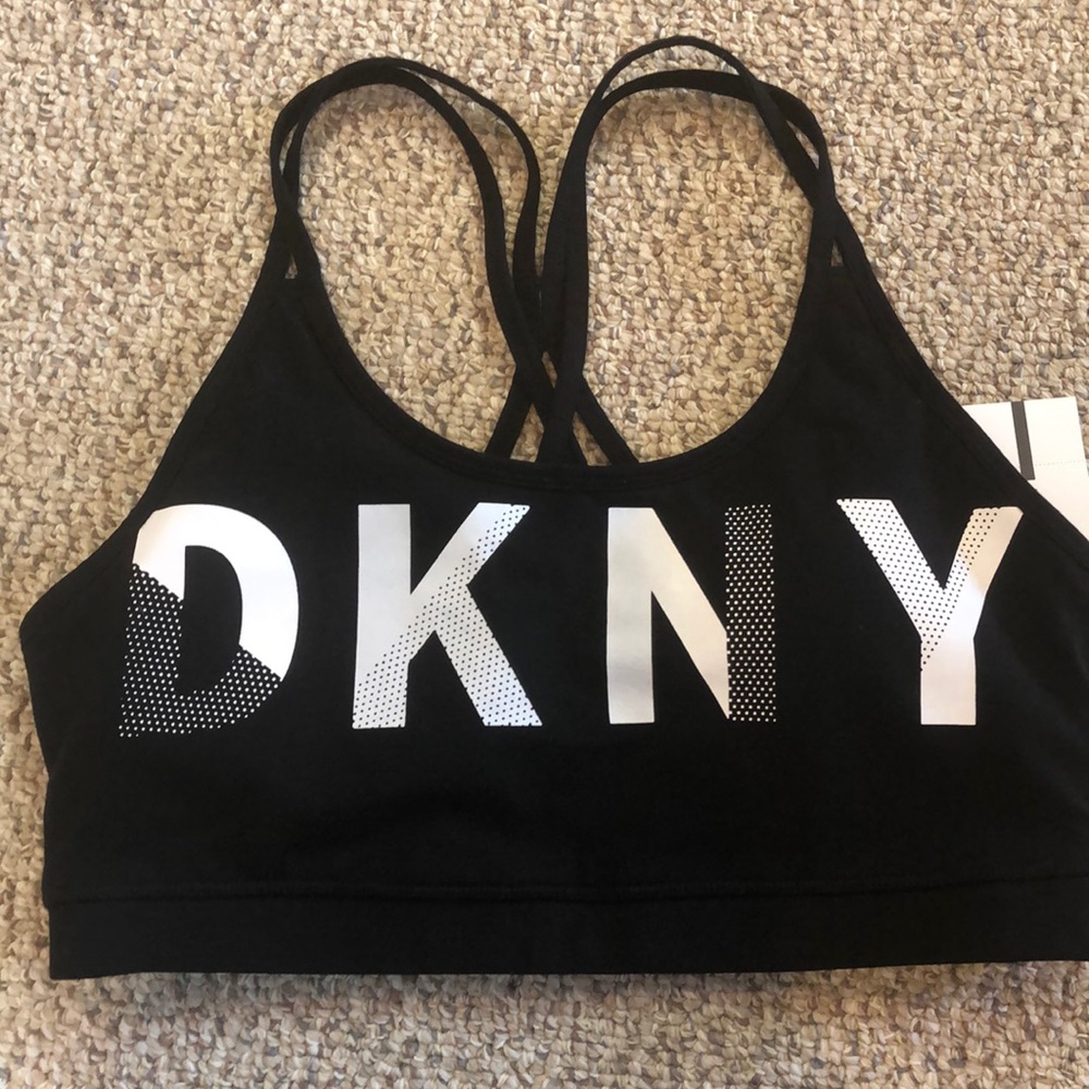NWT DKNY Strappy Black and White Sports Bra